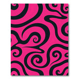 Pink Vibrant Pink Black Swirl Abstract Area Rug