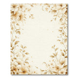 Beige and Neutral Elegant Cream Floral Border Area Rug