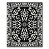 Traditional Persian Intricate Black White Persian Floral Area Rug