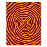 Hypnotic Orange Zebra Spiral Area Rug