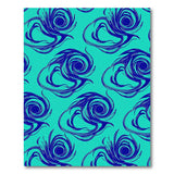 Teal Navy Peacock Swirl Abstract Area Rug