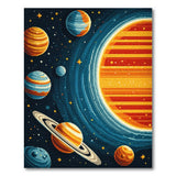 Pixelated Solar System Area Rug