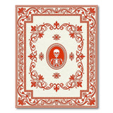 Ornate Red Skull Medallion Area Rug