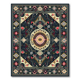 Black Mandala Geometric Area Rug