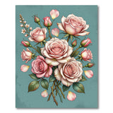 Blush Pink Roses Bouquet Area Rug