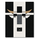 Geometric Bull Head Black White Area Rug