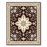 Ornate Brown Medallion Floral Area Rug
