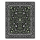 Elegant Pale Green Floral Vine Area Rug