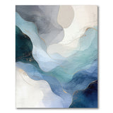 Flowing Blue Teal Abstract Area Rug