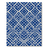 Navy Blue Geometric Lattice Area Rug