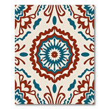 Multi-color and Patterns Teal Coral Medallion Persian Area Rug