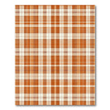 ODIKA Washable Orange Plaid Rug - Low Pile, Non-Slip, Pet & Kid Friendly Area Rug