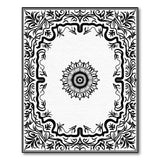Black and White Ornate Black White Persian Floral Area Rug