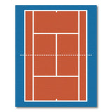 Orange Clay Tennis Court Area Rug