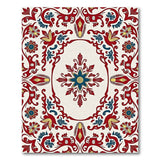 Ornate Red Blue Persian Medallion Area Rug