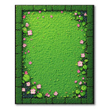 Lush Green Moss Pink Lily Pad Area Rug