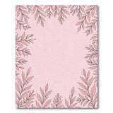 Blush Pink Leaf Frame Area Rug