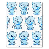 Cute Blue Cartoon Bear Kids Area Rug