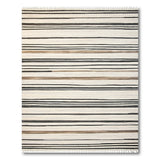 Black White Striped Woven Tassel Rug