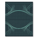 Teal Abstract Grid Wave Area Rug
