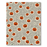 Orange Jack-o'-Lantern Scribble Pattern Area Rug
