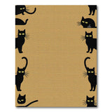 Playful Black Cat Silhouettes Tan Area Rug