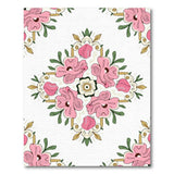 Ornate Pink Floral Medallion Pink Area Rug