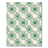 Vintage Green Daisy Floral Area Rug