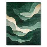 Emerald Waves Abstract Area Rug