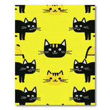 Playful Black Cats Sunny Yellow Area Rug