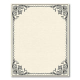 Beige and Neutral Ornate Floral Scroll Border Beige Area Rug