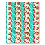 Teal Gingerbread Men Pattern Area Rug