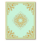 Teal Persian Medallion Rug with Gold Filigree