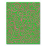 Vibrant Green Candy Cane Swirl Area Rug