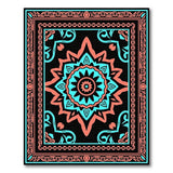 Teal Coral Mandala Area Rug