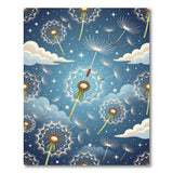 Starry Dandelion Night Sky Blue Area Rug