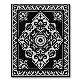 Ornate Black White Persian Medallion No. 22 Rug