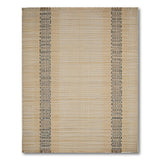Beige Woven Area Rug with Black Geometric Stripes