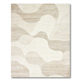 Wave Beige and Neutral Beige Abstract Wave Area Rug