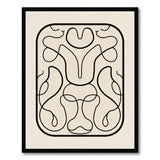 Black Line Heritage Tribal Mask Area Rug