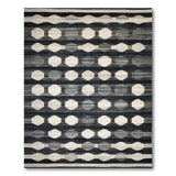 Geometric Black White Circle Pattern Area Rug