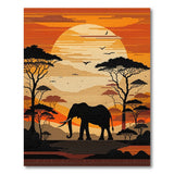 Elephant Savanna Sunset Area Rug