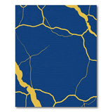 Navy Blue Kintsugi Gold Vein Abstract Area Rug