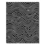 Dynamic Wavy Lines Black White Area Rug