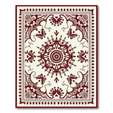 Red Mandala Cream Persian Area Rug