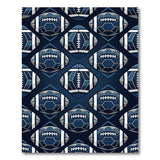 Navy Football Geometric Pattern Area Rug