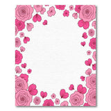 Pink Rose Cherry Blossom Floral Border Rug