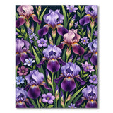 Purple Iris Floral Pattern Area Rug