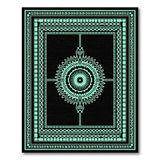 Teal Mandala Medallion Black Persian Area Rug