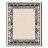 Black and White Ornate Black Floral Frame Beige Area Rug